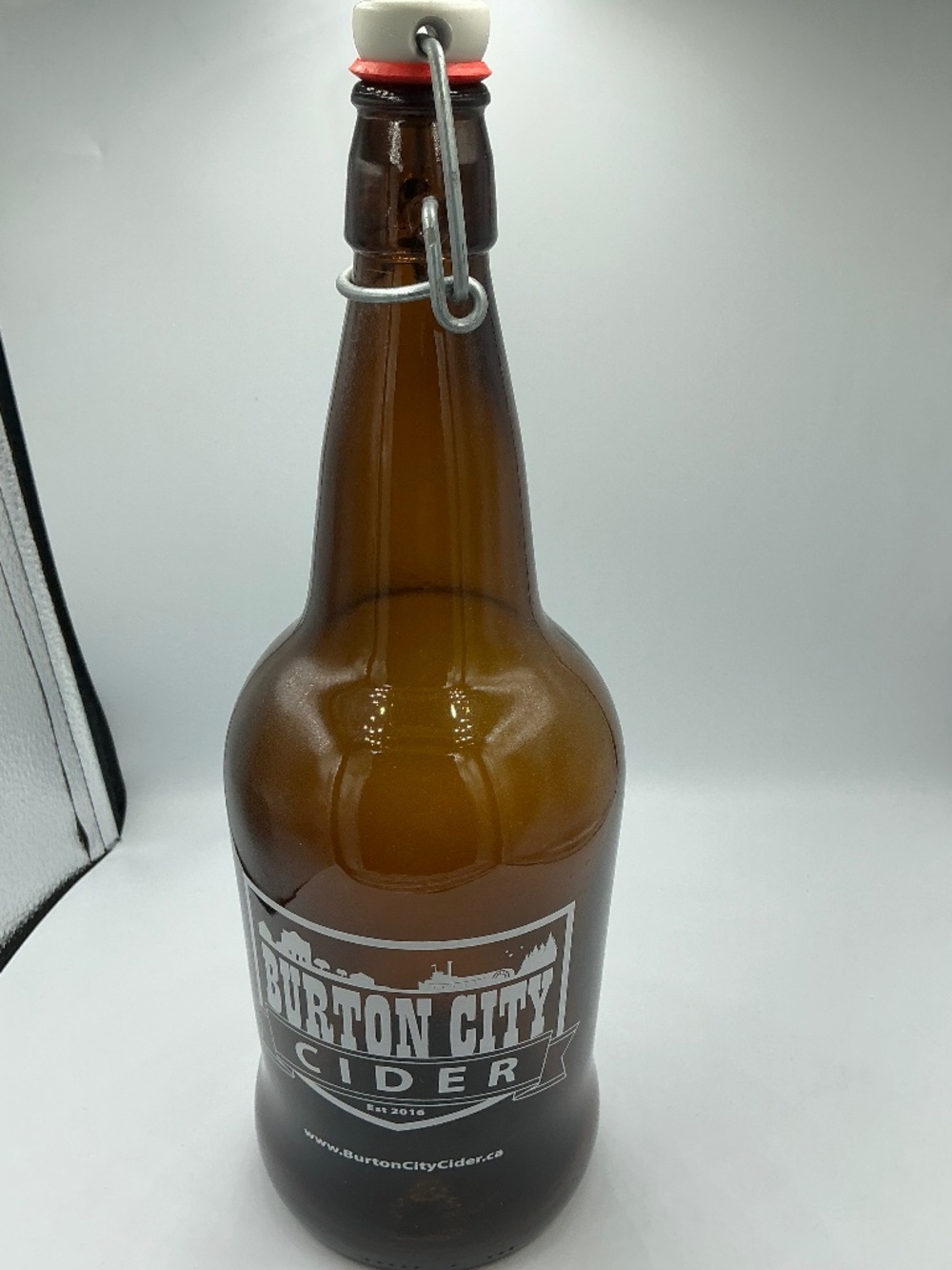Burton City Cider 28 oz Flip Top Growler Craft Empty